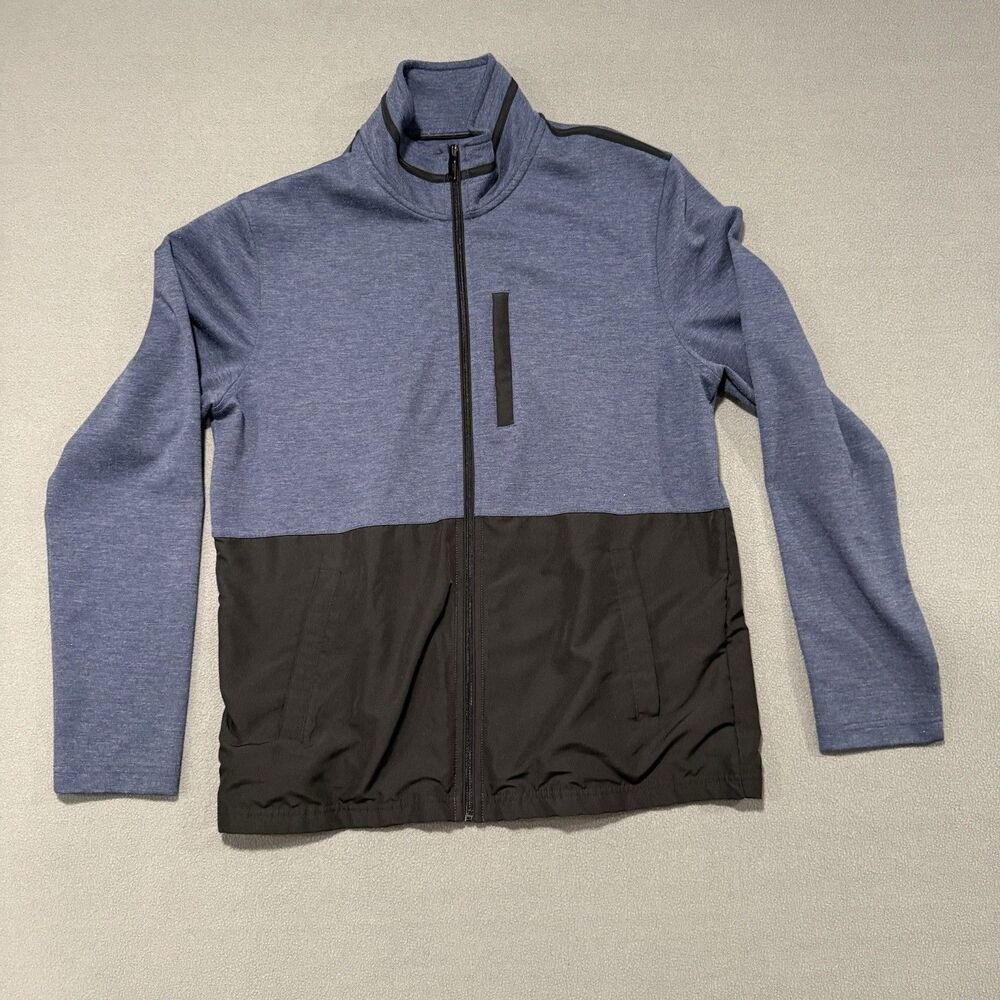 Alfani Jacket Mens Med Blue Dark Blue Regular Fit Full-Zip Long Sleeve